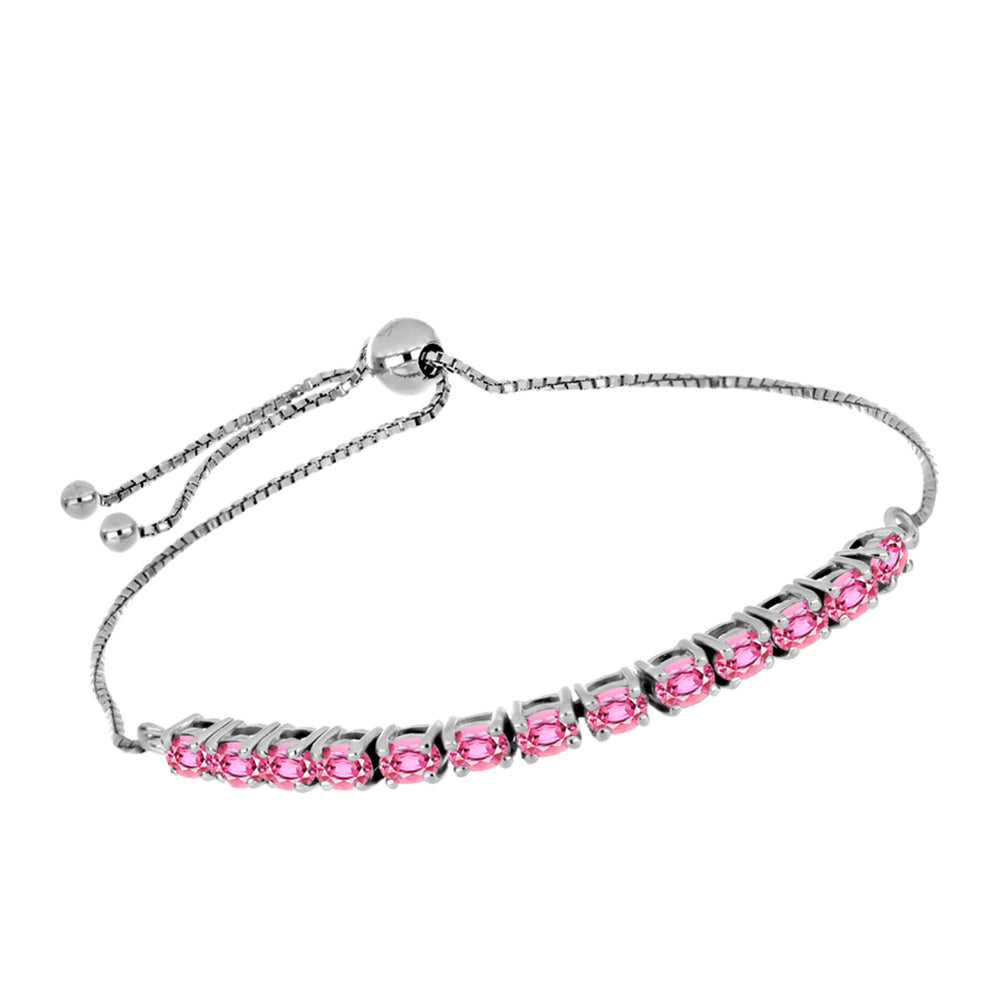 Pulsera de Plata con Turmalina Rosa de Pelmadulla