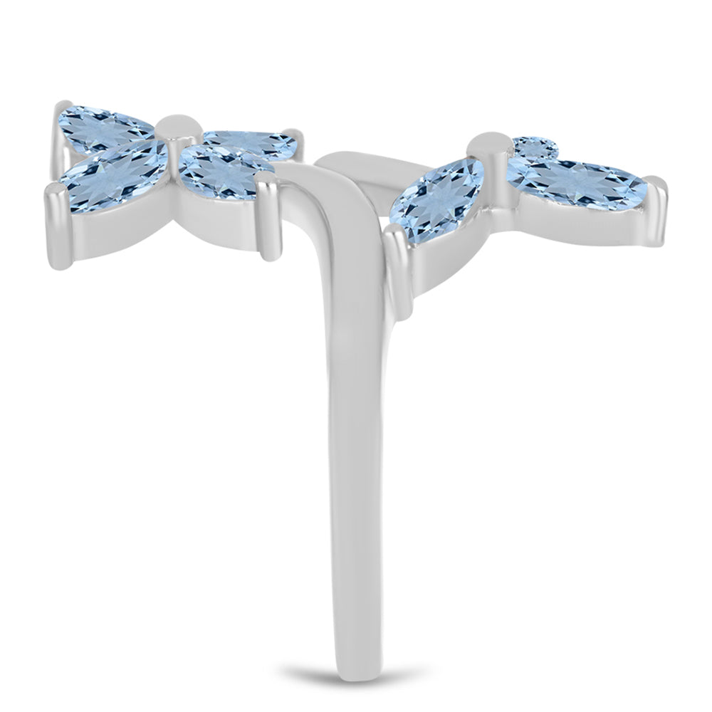 Anillo de Plata con Aguamarina del Condado de Embu