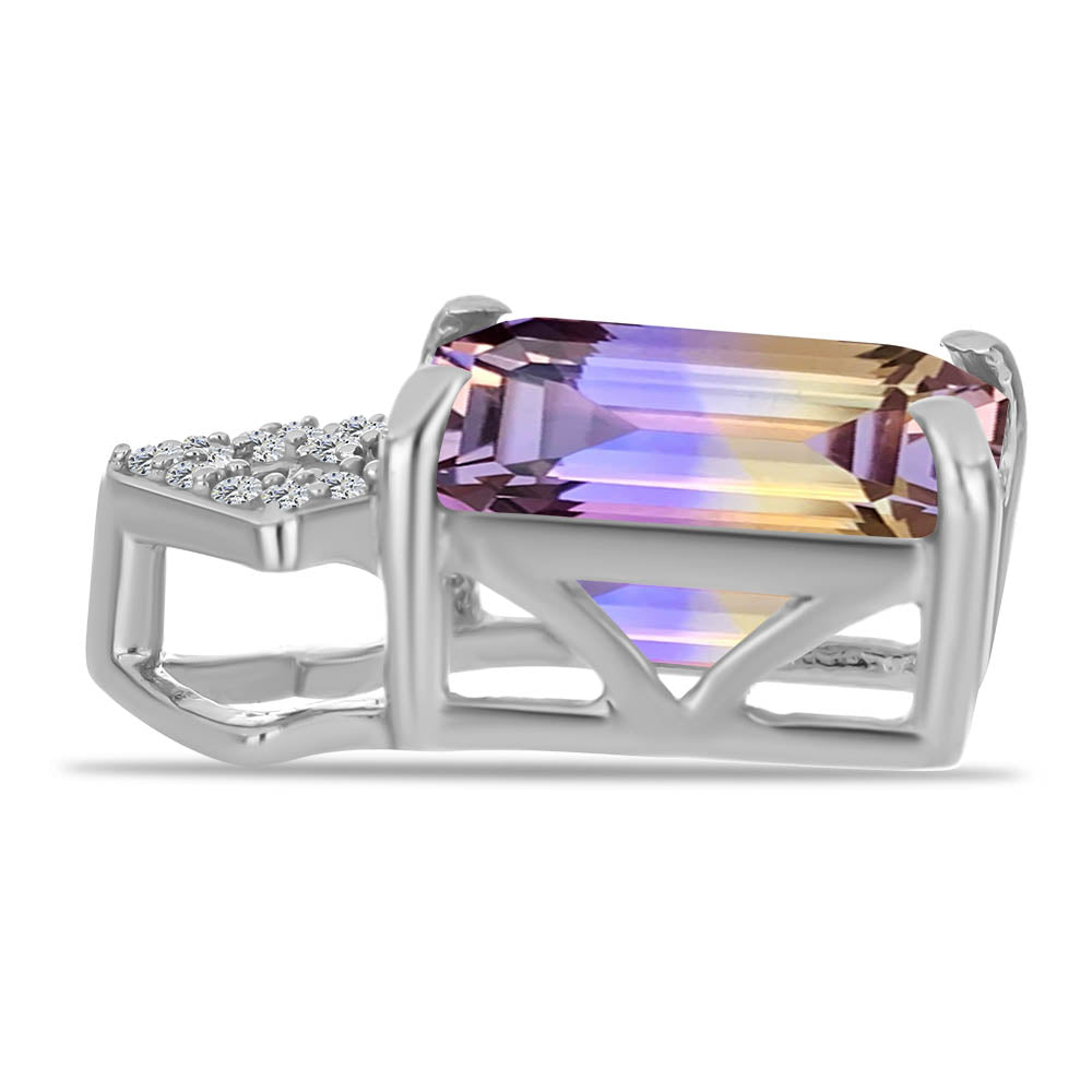 Colgante de Plata con Amatrino de Anahi y Topacio Blanco