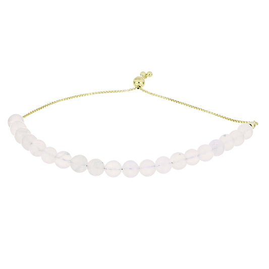 Pulsera de Plata Bañada en Oro con Piedra Lunar Arco Iris