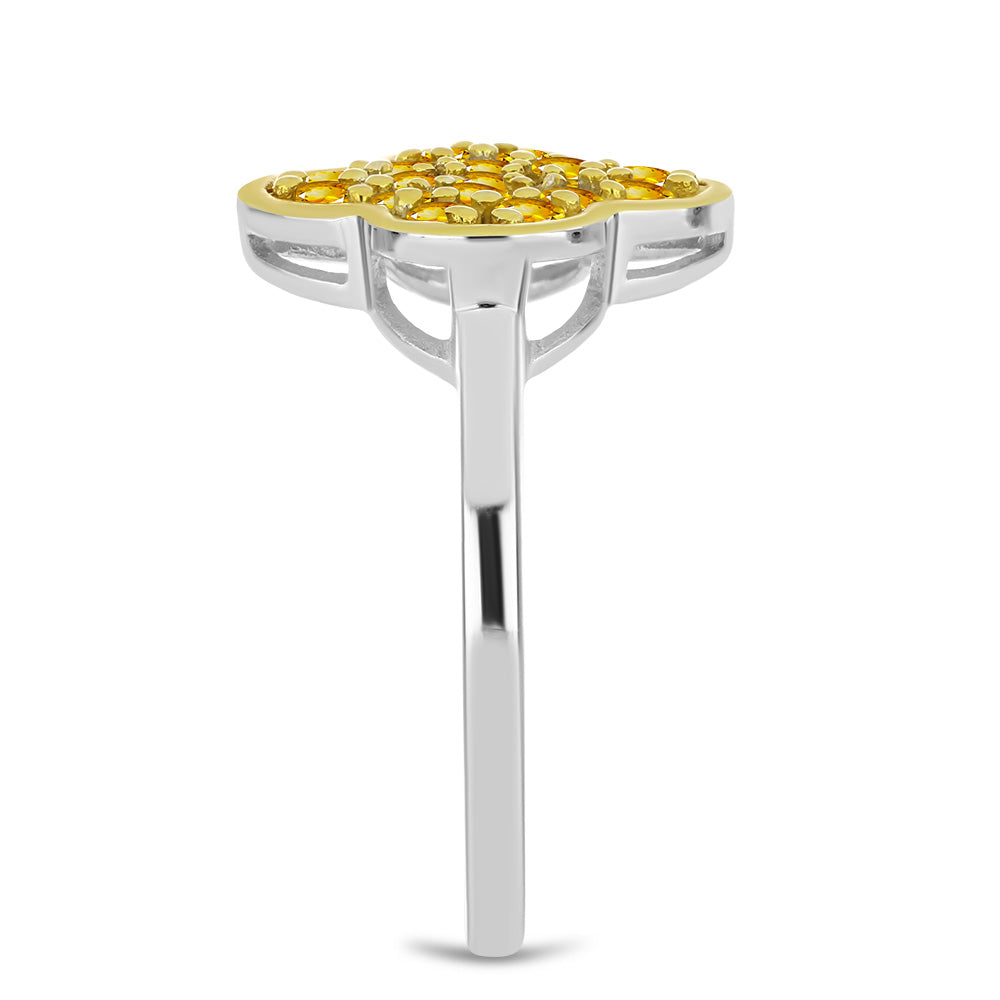 Anillo de Plata con Citrino de los Montes Urales