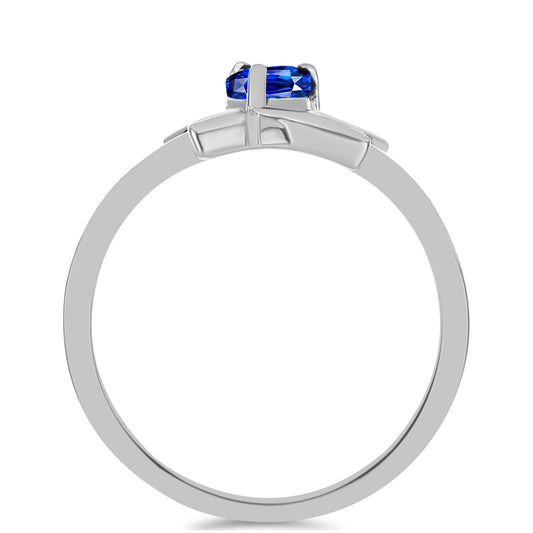Anillo de Plata con Zafiro Azul Australiano