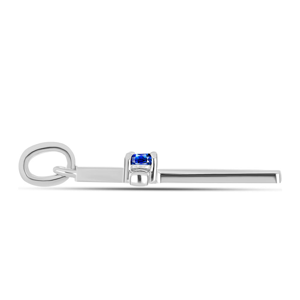 Cruz Colgante de Plata con Zafiro Azul Australiano