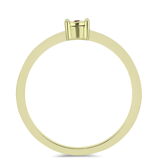 Anillo de Plata Bañada en Oro con Diamante Cognac