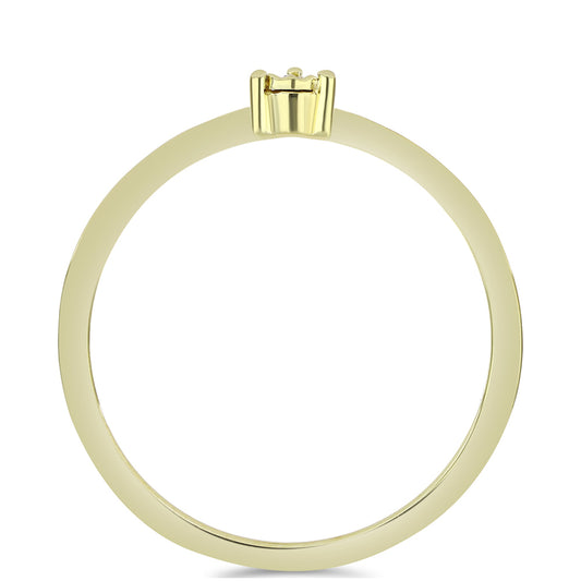 Anillo de Plata Bañada en Oro con Diamante Cognac