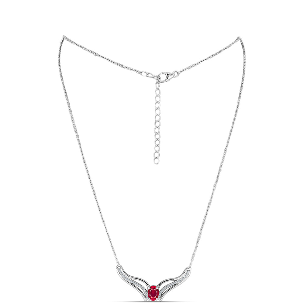 Collar de Plata con Rubí de Madagascar y Topacio Blanco