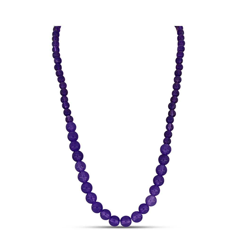 Collar de Plata Bañada en Oro con Amatista de Marruecos