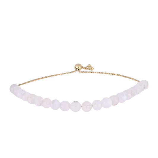 Pulsera de Plata Bañada en Oro con Piedra Lunar Arco Iris