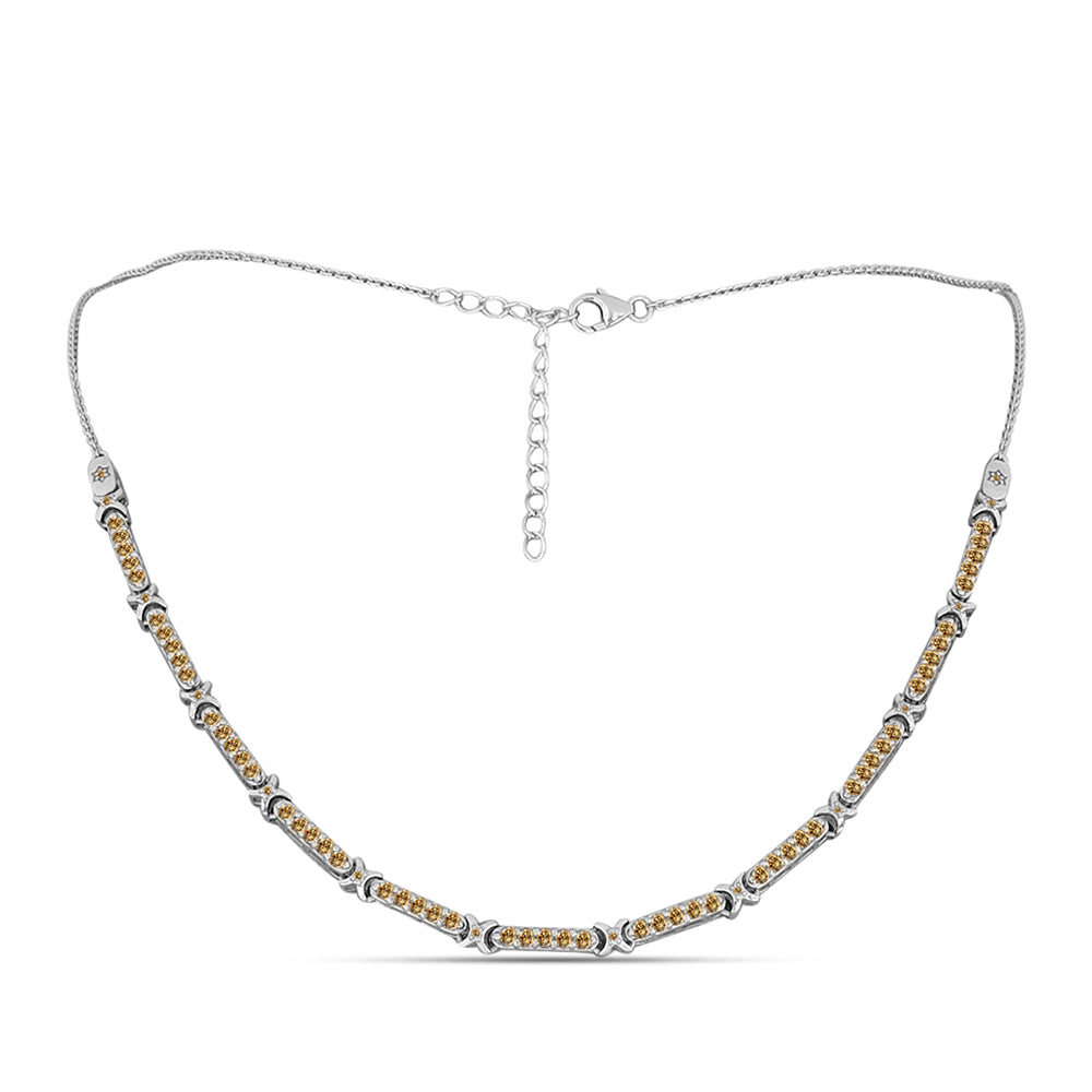Collar de Plata con Moisanita Champagne