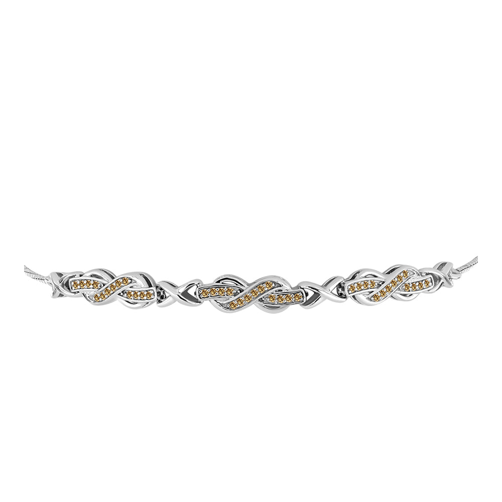 Pulsera de Plata con Moisanita Champagne