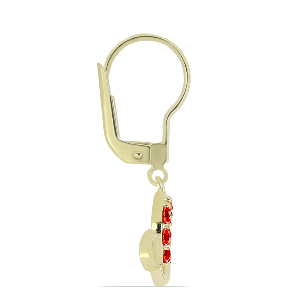 Pendientes de Plata Bañada en Oro con Ópalo Rojo etíope de Lega Dembi