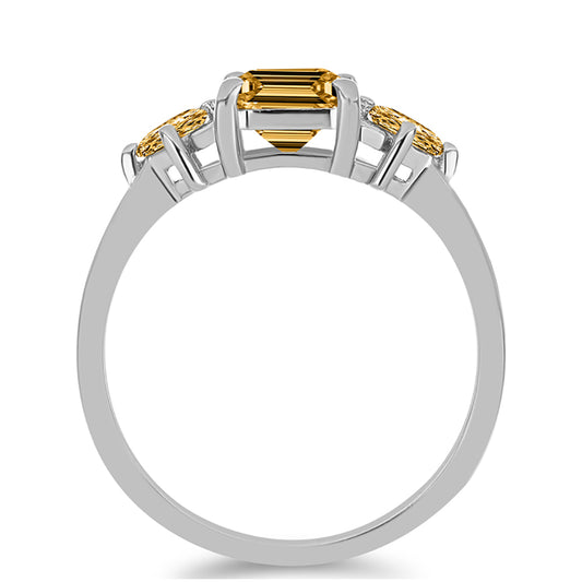 Anillo de Plata con Moisanita Champagne