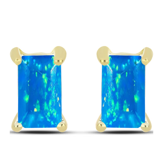 Pendientes de Plata Bañada en Oro con Ópalo Paraíso de Etiopia