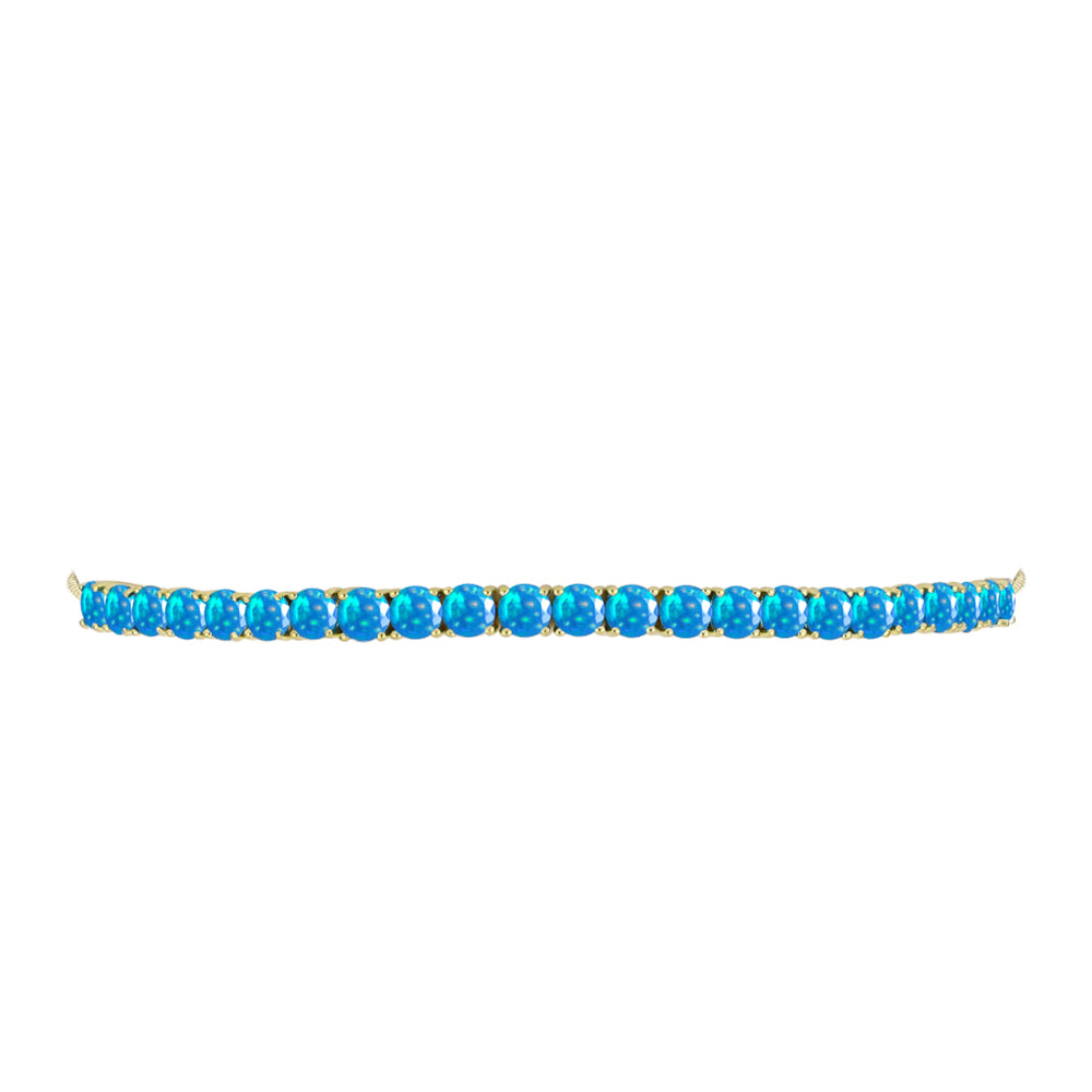 Pulsera de Plata Bañada en Oro con Ópalo Paraíso de Etiopia
