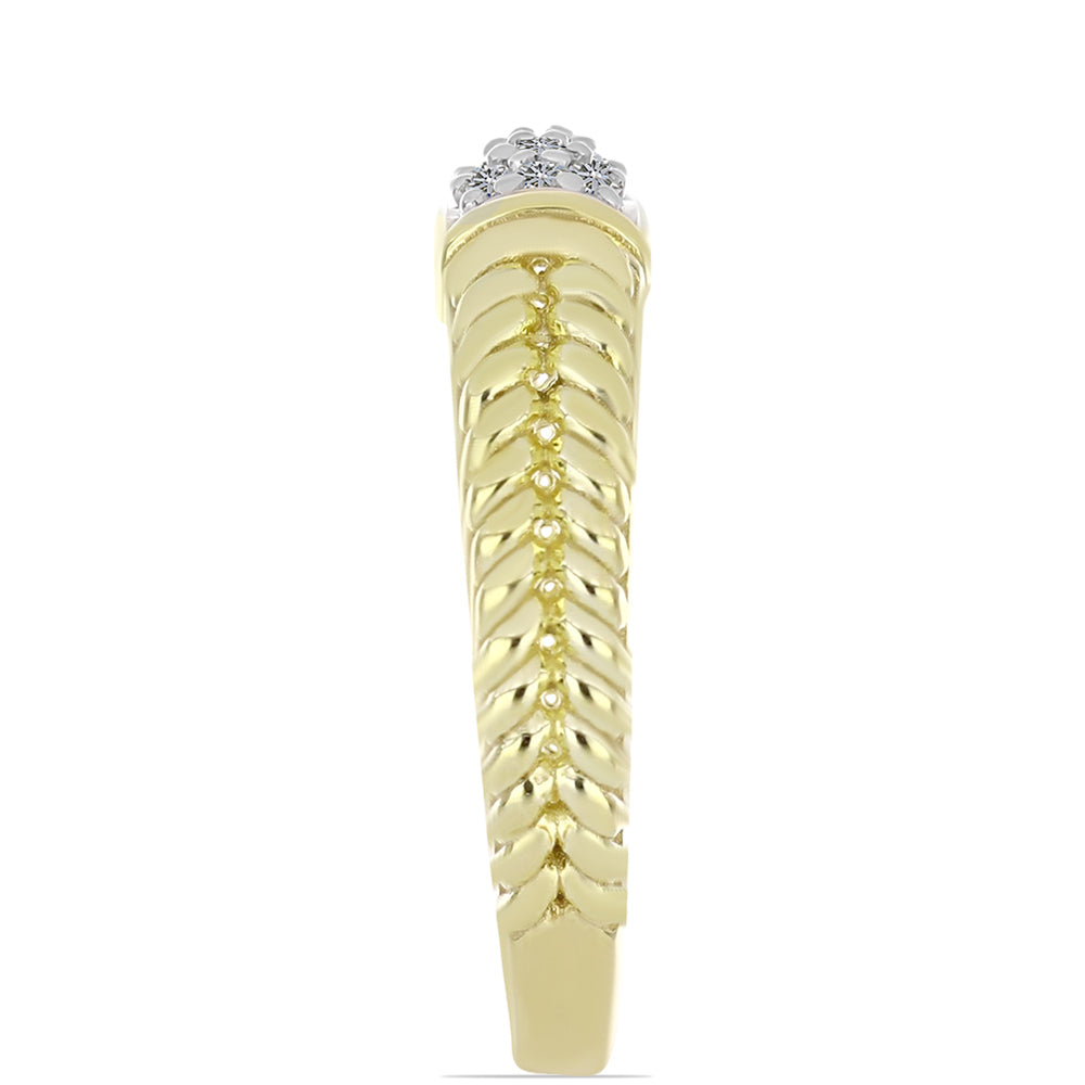 Anillo de Plata Bañada en Oro con Diamante blanco