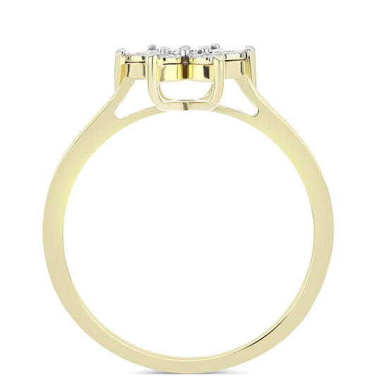 Anillo de Plata Bañada en Oro con Diamante blanco