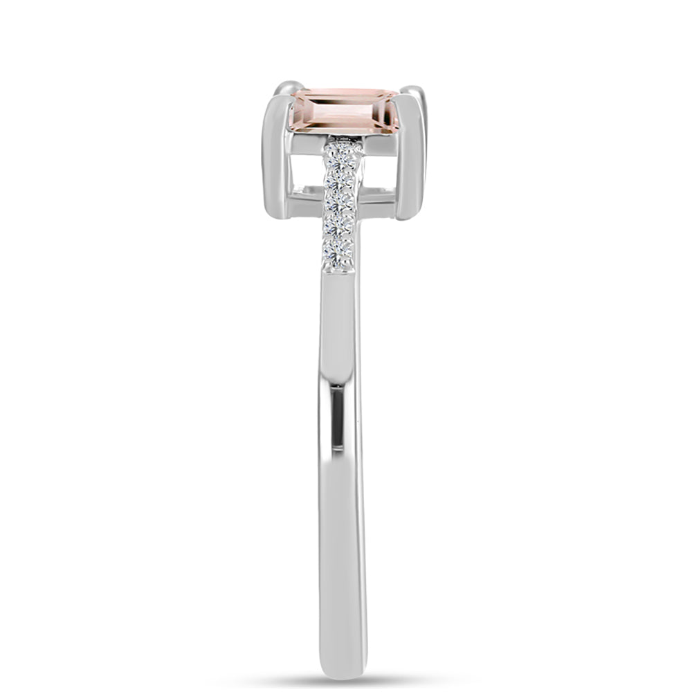 Anillo de Plata con Morganita de Gozareh y Topacio Blanco