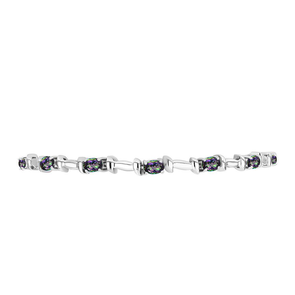 Pulsera de Plata con Cuarzo Místico Verde de Brasil
