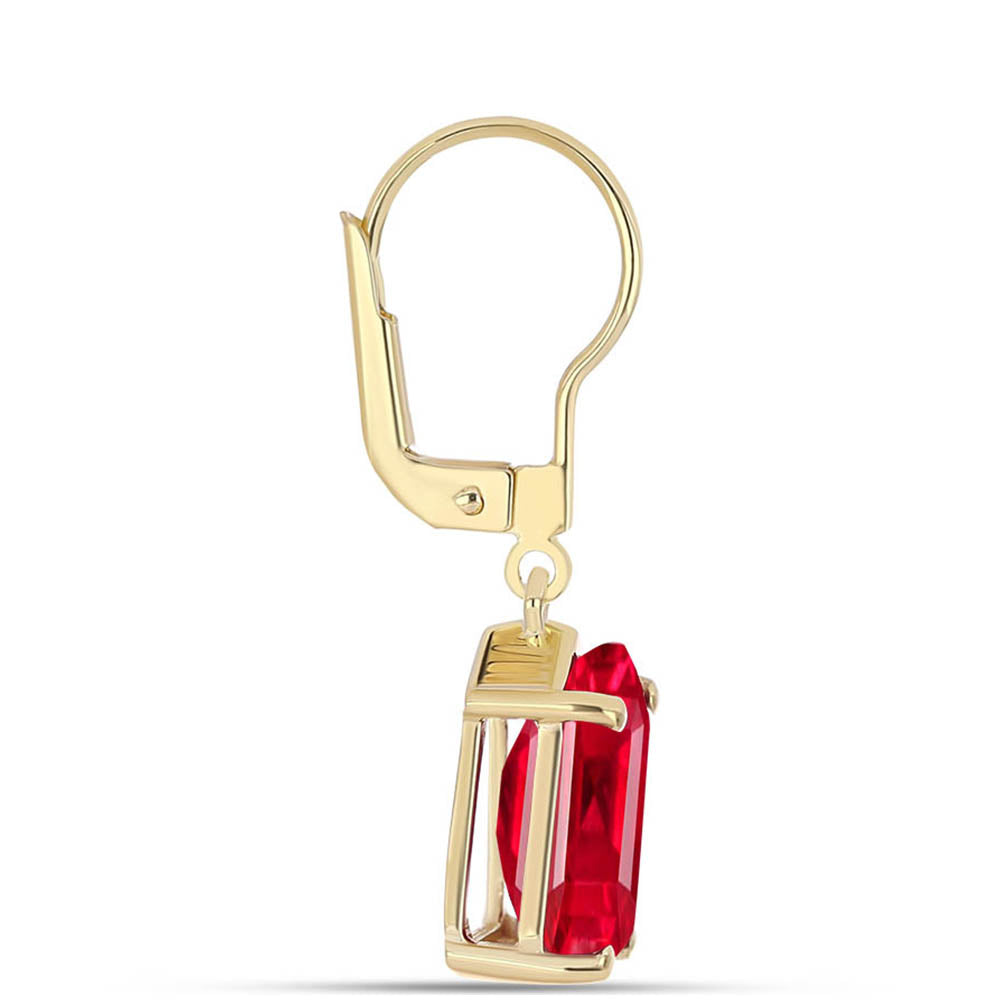 Pendientes de Plata Bañada en Oro con Ágata Roja