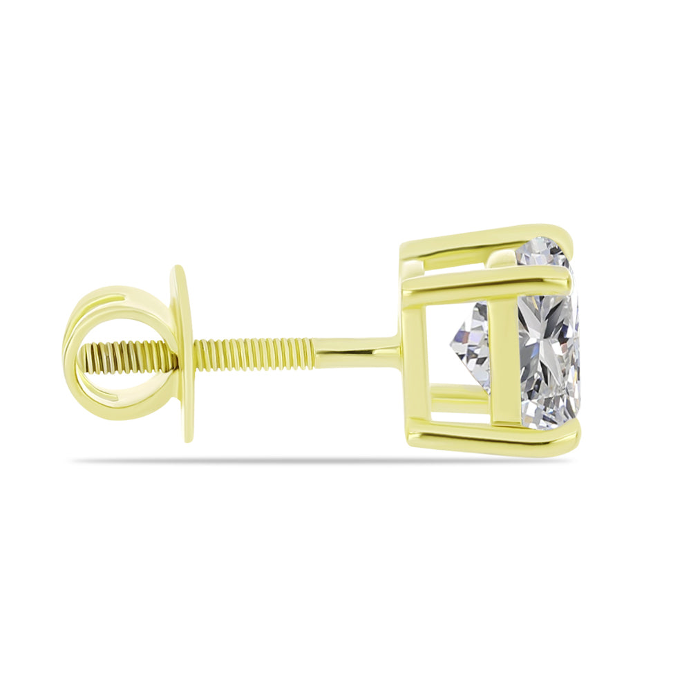Pendientes de Plata Bañada en Oro con Diamante certificado y cultivado en laboratorio