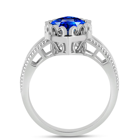 Anillo de Plata con Zafiro Azul Australiano