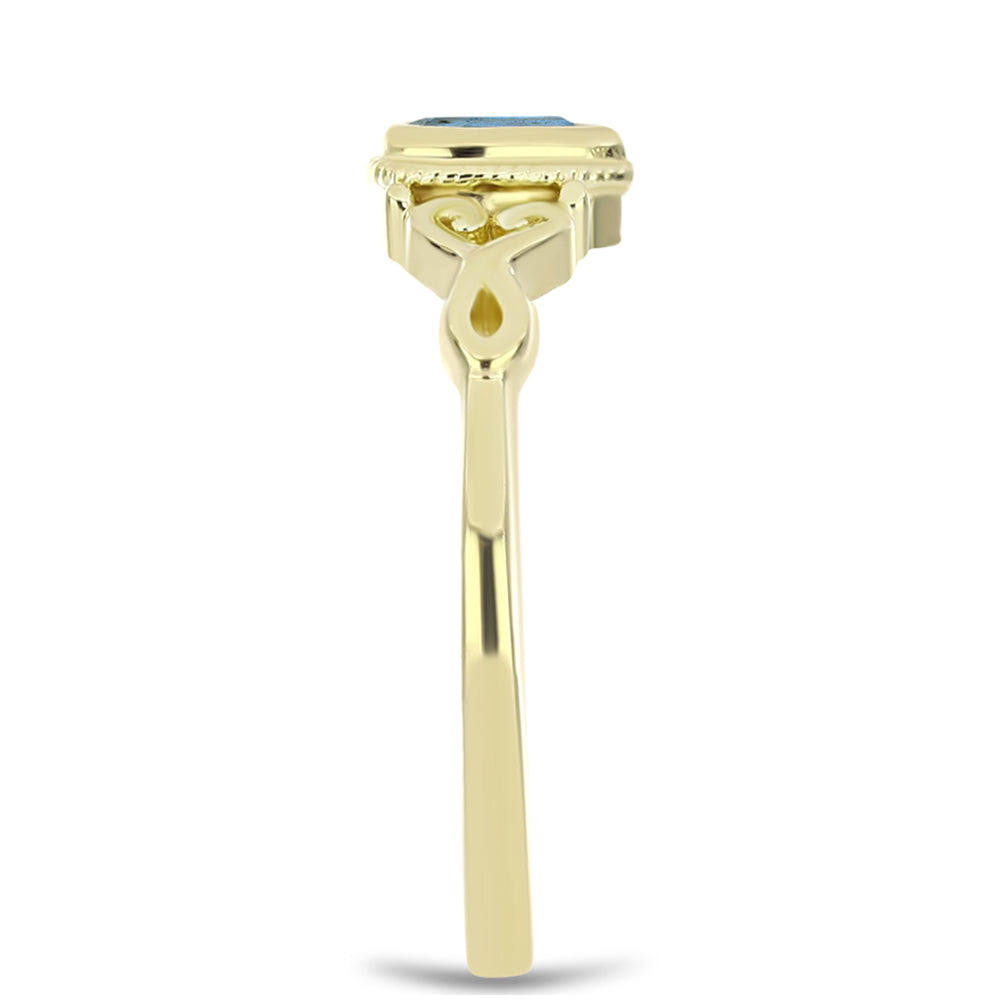 Anillo de Plata Bañada en Oro con Labradorita