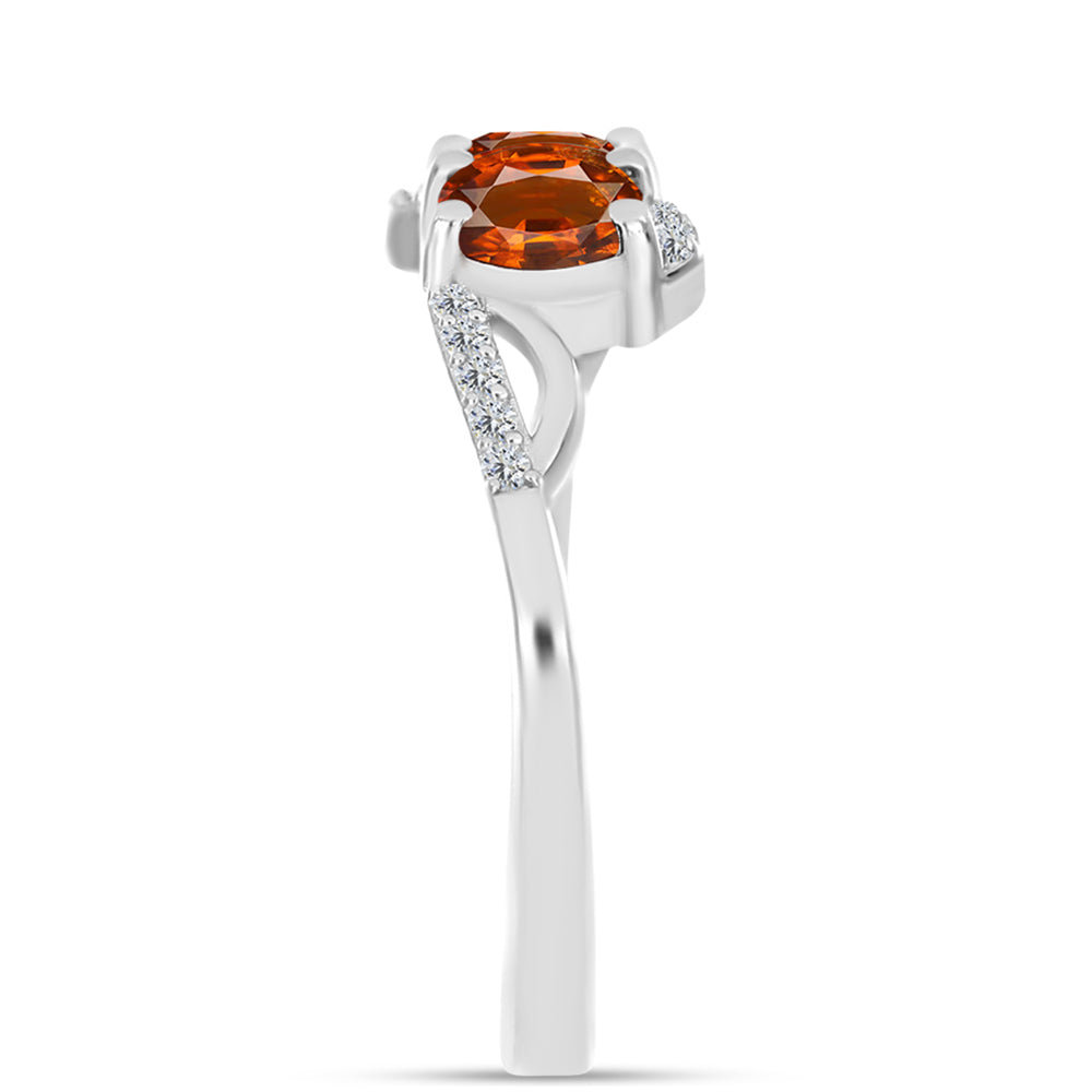 Anillo de Plata con Citrino de Madeira y Topacio Blanco