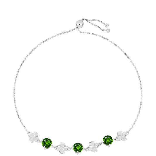 Pulsera de Plata con Diópsido de Cromo