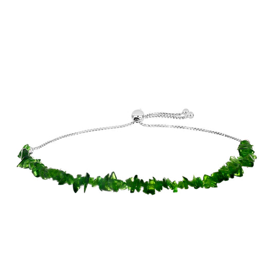 Pulsera de Plata con Diópsido de Cromo