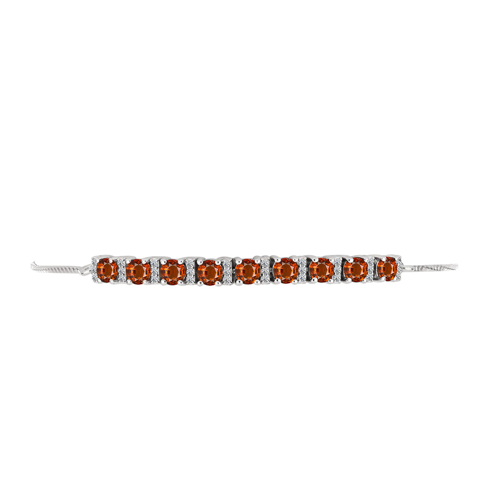 Pulsera de Plata con Citrino de Madeira y Topacio Blanco