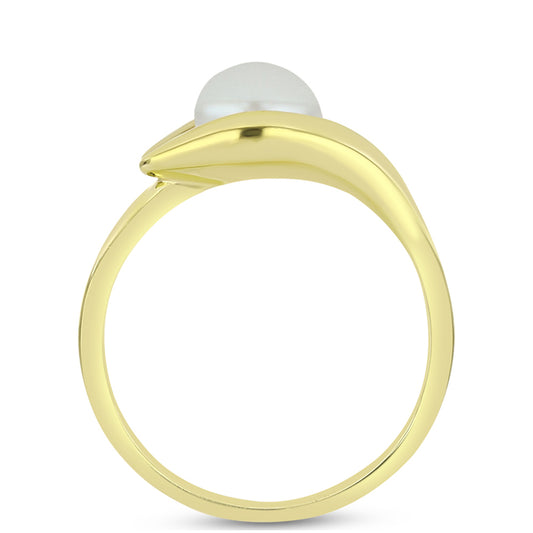 Anillo de Plata Bañada en Oro con Perla de Agua Dulce