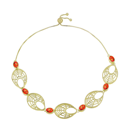 Pulsera de Plata Bañada en Oro con Turquesa de Mohave