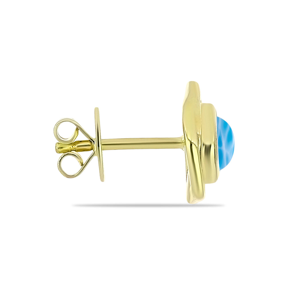 Pendientes de Plata Bañada en Oro con Larimar