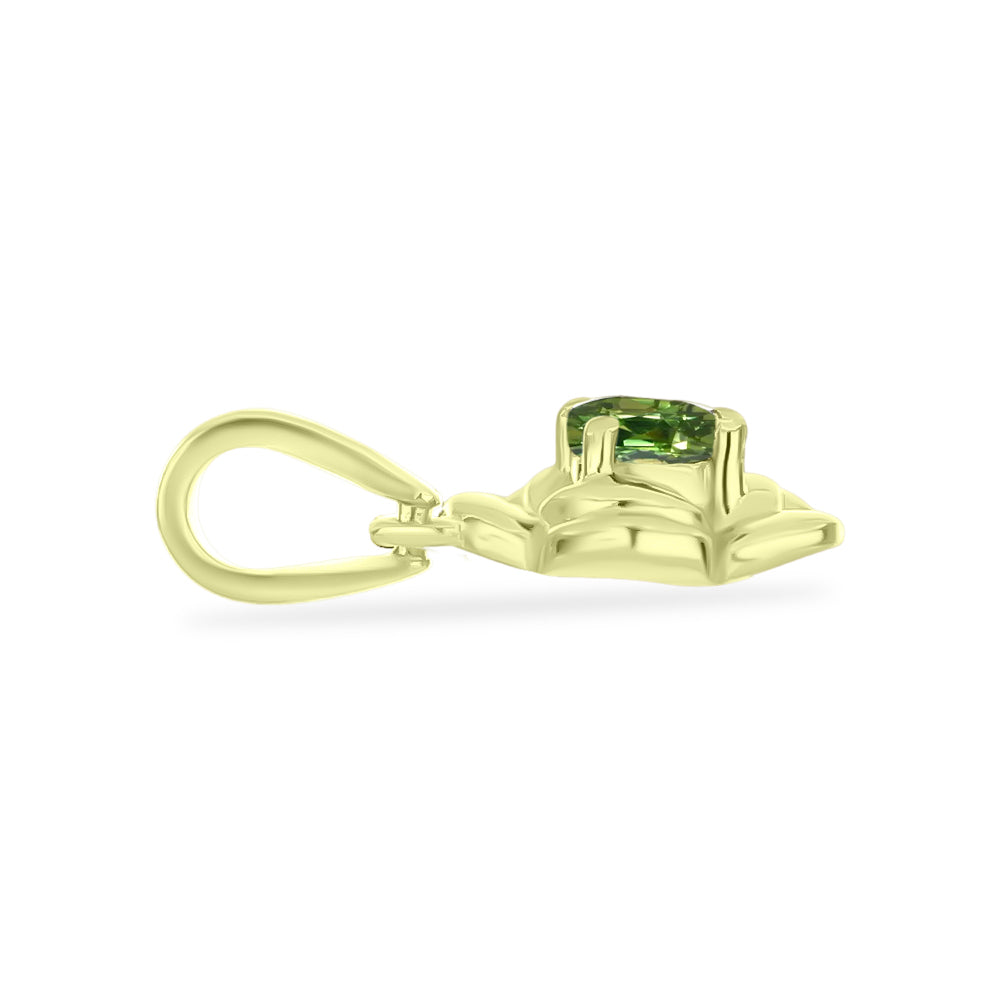 Colgante de Plata Bañada en Oro con Zafiro Verde