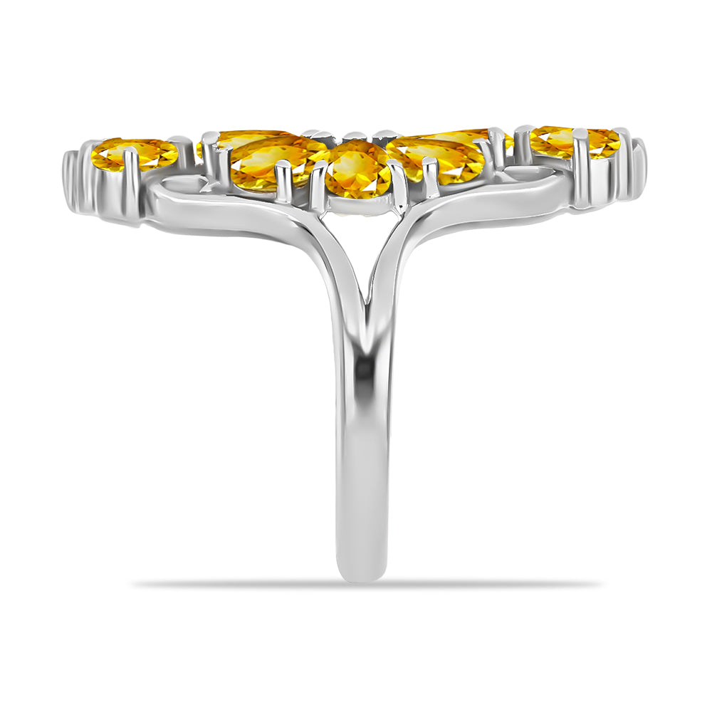 Anillo de Plata con Citrino de Río del Oro