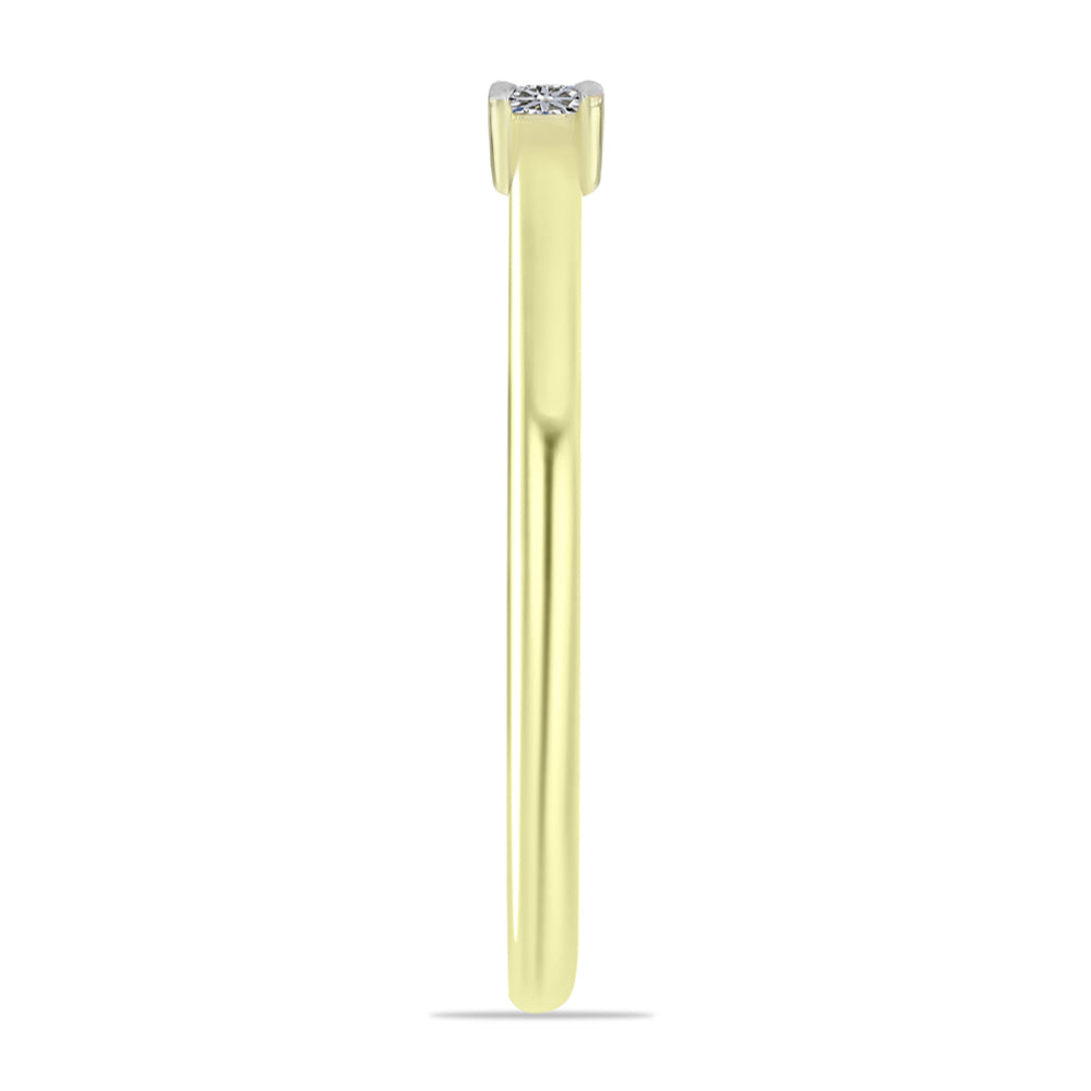 Anillo de Plata Bañada en Oro con Diamante blanco