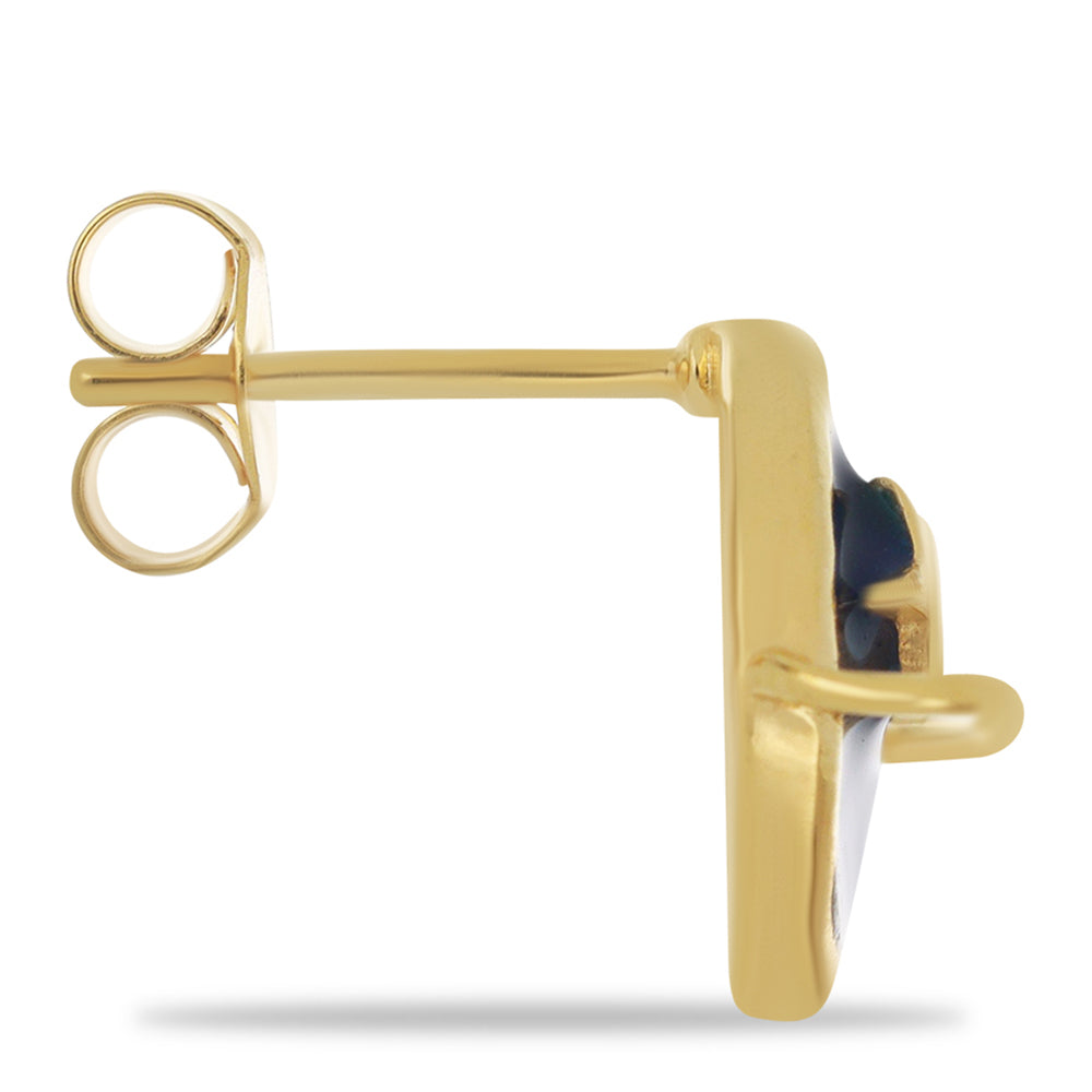 Pendientes de Plata Bañada en Oro con Esmalte