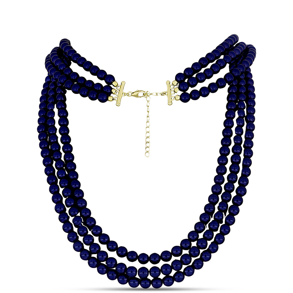 Collar de Plata Bañada en Oro con Perla Negra de Agua dulce