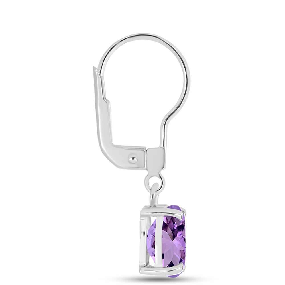 Pendientes de Plata con Amatista Rosa de Francia
