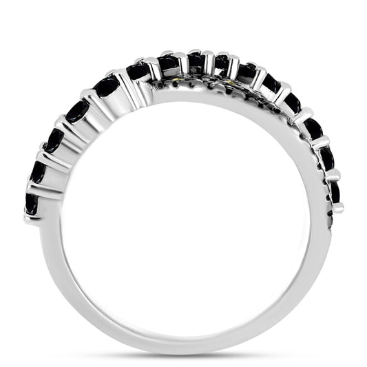 Anillo de Plata con Marcasita de Austria y Espinela Negra