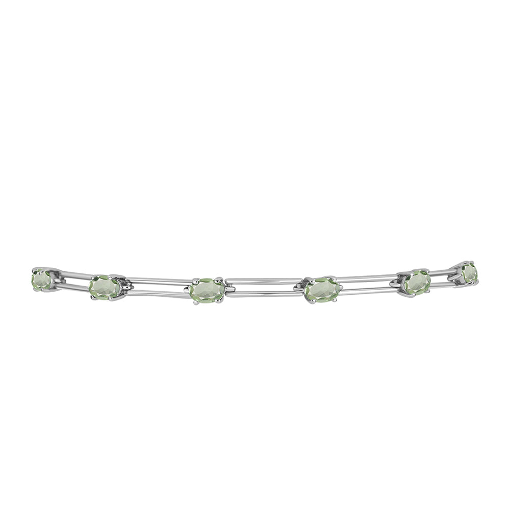 Pulsera de Plata con Amatista Verde