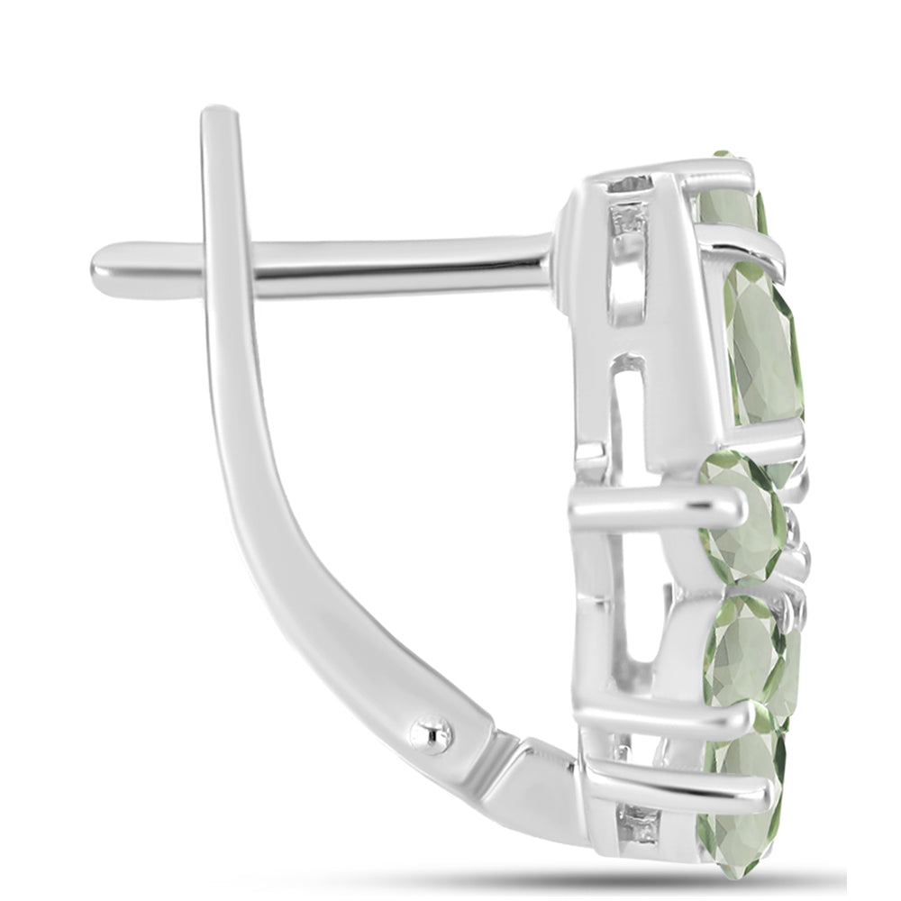 Pendientes de Plata con Amatista Verde
