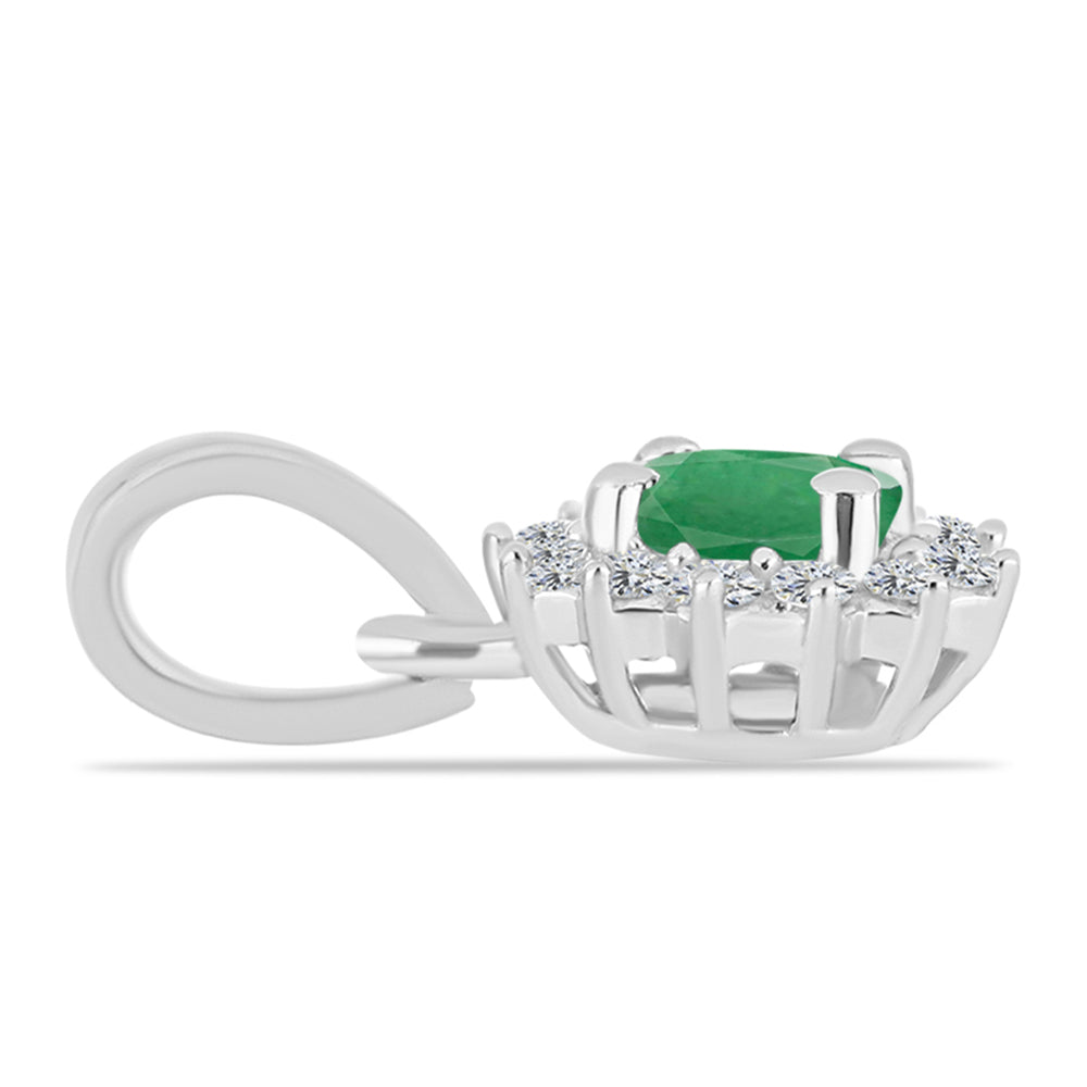 Conjunto de Plata con Rubí de Madagascar y Esmeralda de Brasil ( Colgante )
