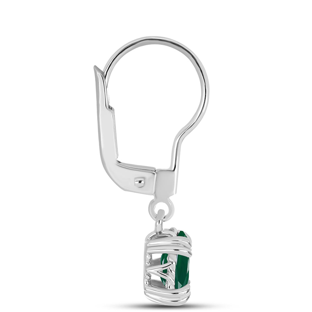 Pendientes de Plata con Calcedonia Verde