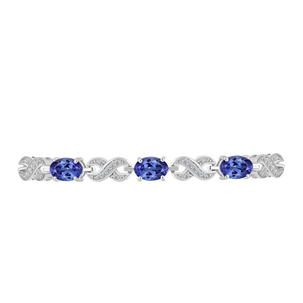 Pulsera de Plata con Tanzanita y Topacio Blanco