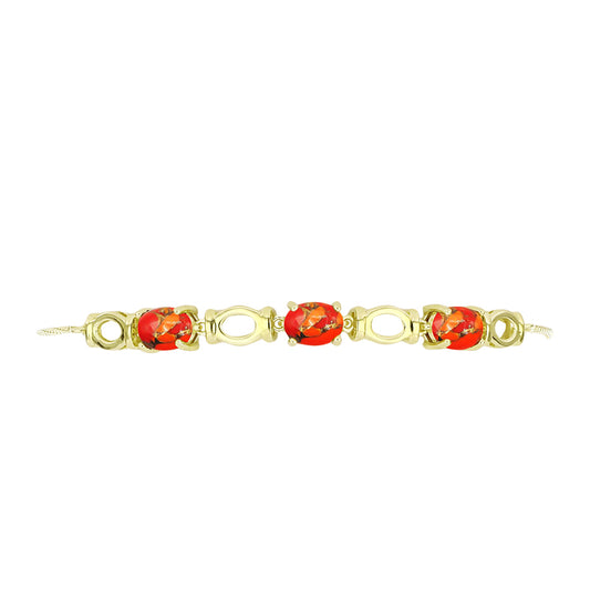 Pulsera de Plata Bañada en Oro con Turquesa de Mohave