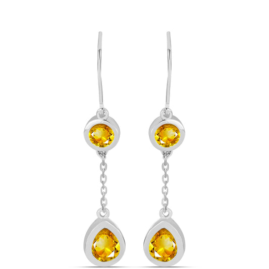 Pendientes de Plata con Citrino de los Montes Urales