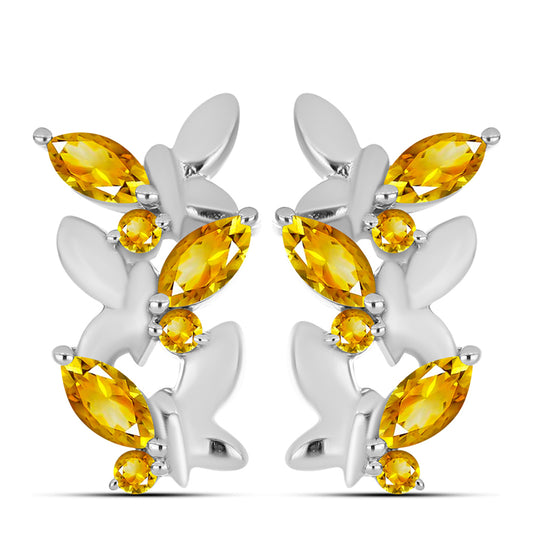 Pendientes de Plata con Citrino de los Montes Urales