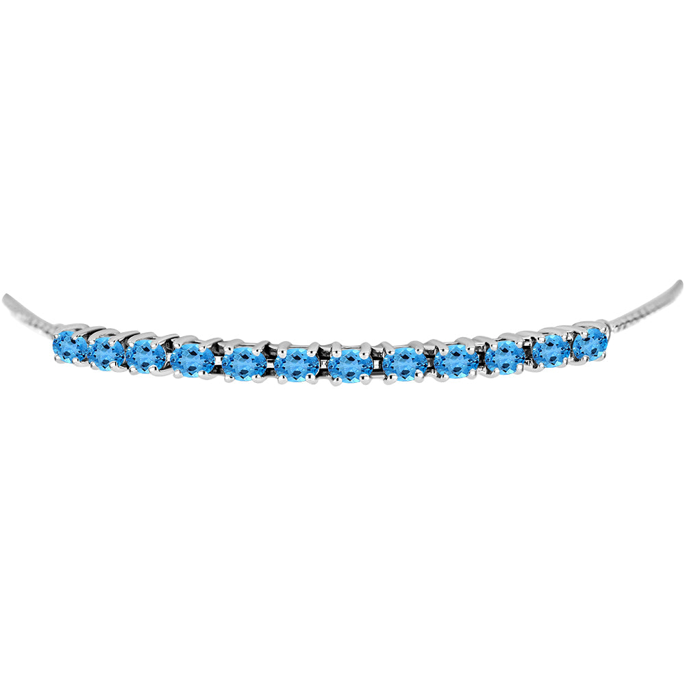 Pulsera de Plata con Topacio Azul Suizo