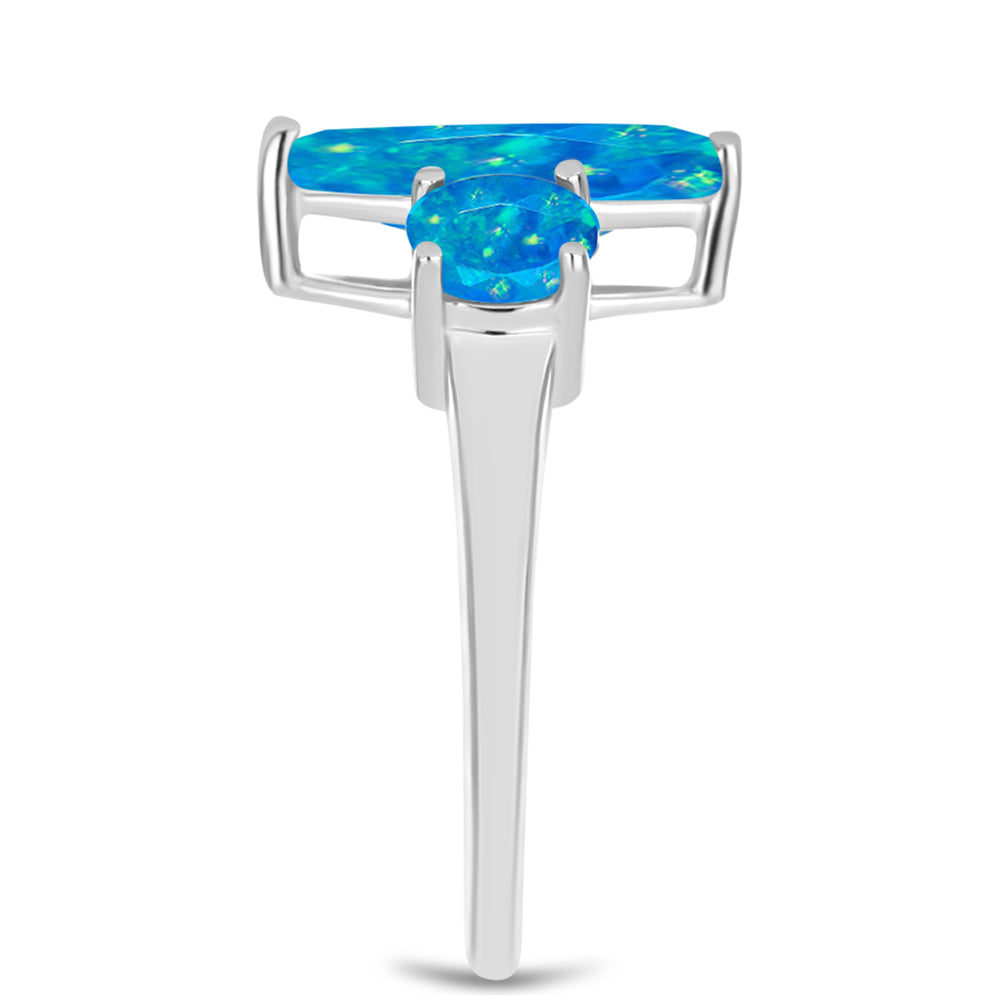 Anillo de Plata con Ópalo Azul Paraiba de Etiopía